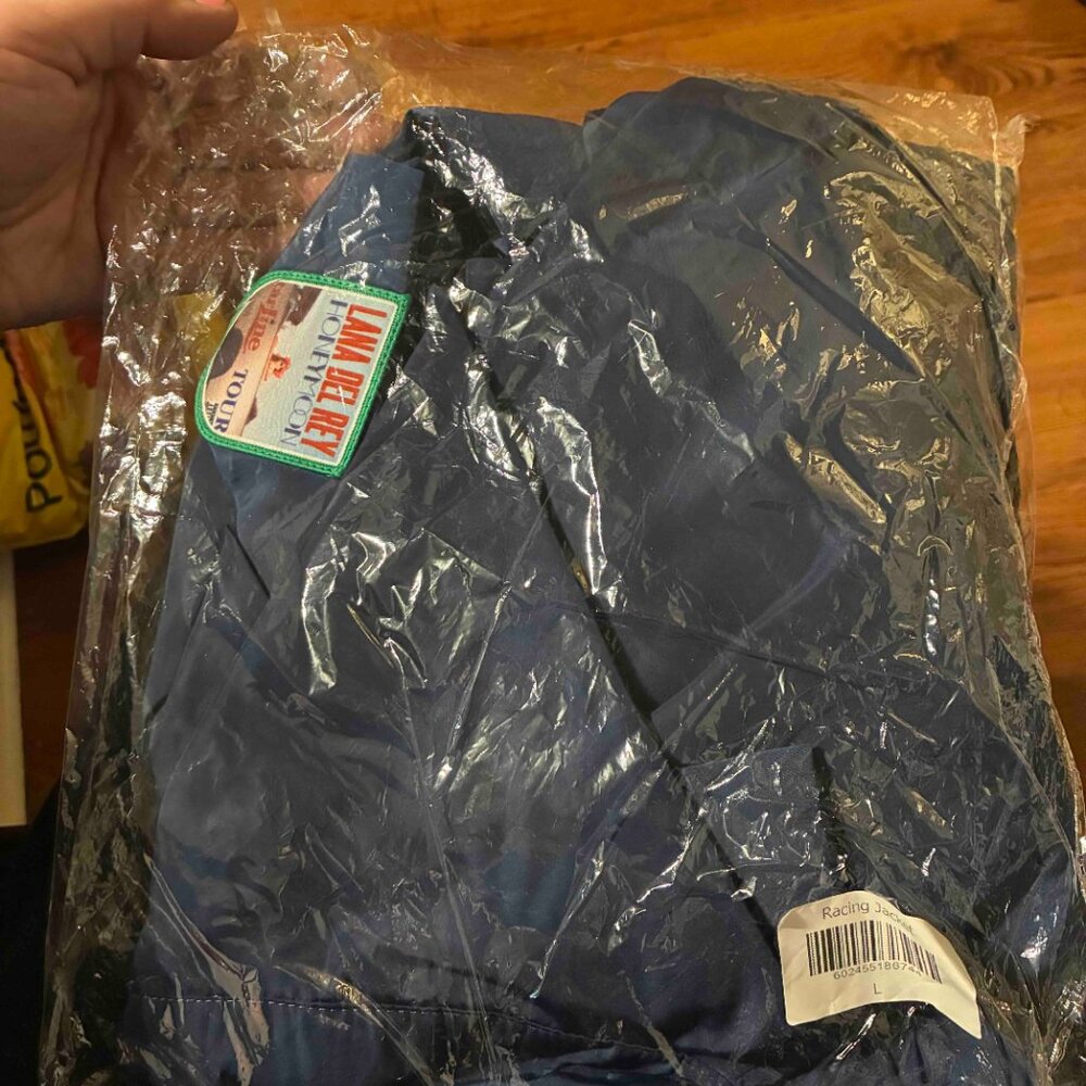 RARE Lana Del Rey Racing Jacket - Red Stripe / 10 Album Patches - Large - NWT